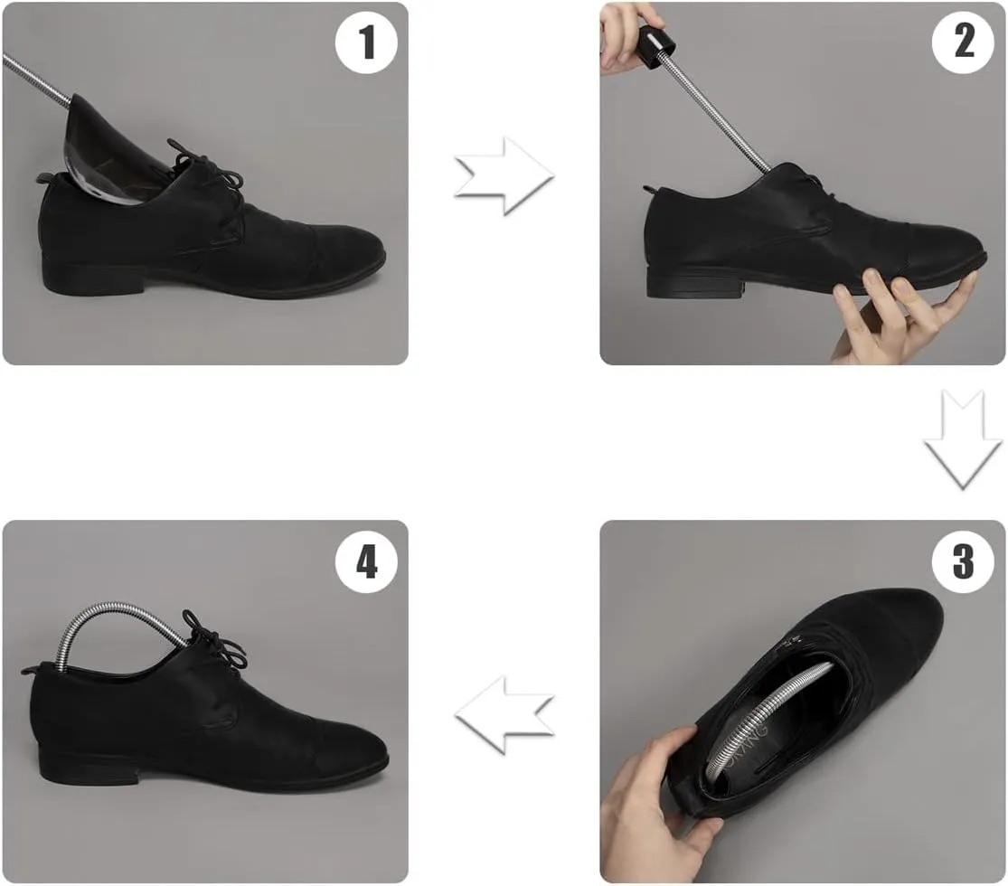 6 Pairs Plastic Shoe Trees for Men (Black)