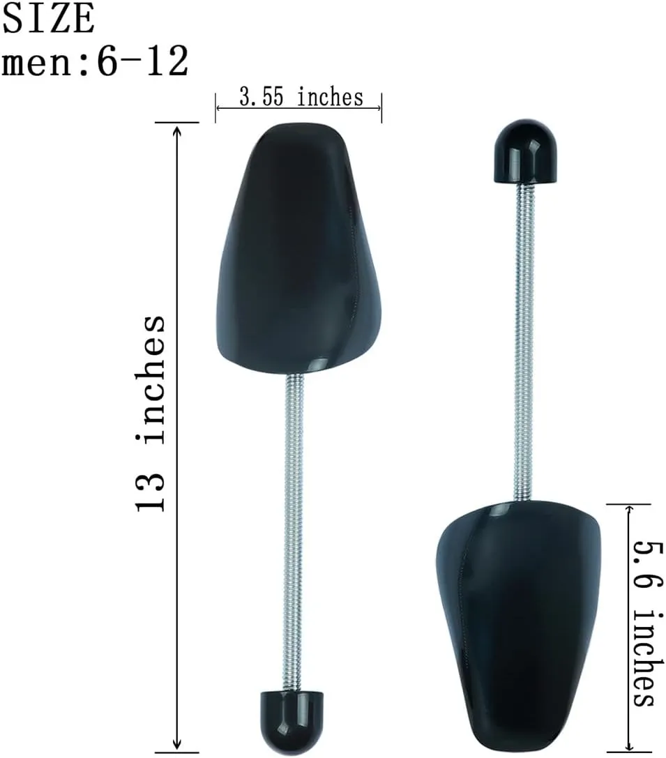 6 Pairs Plastic Shoe Trees for Men (Black)