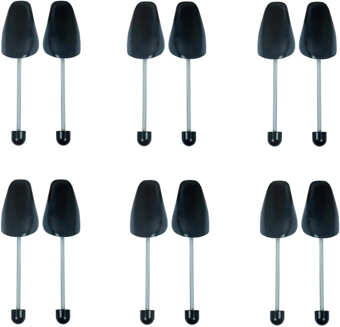 6 Pairs Plastic Shoe Trees for Men (Black)
