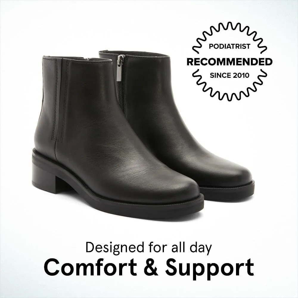 ABEO Traverse Ankle Booties for Women | Fall Boots for Women | Water Resistant Leather | Built-In Orthotic Insole