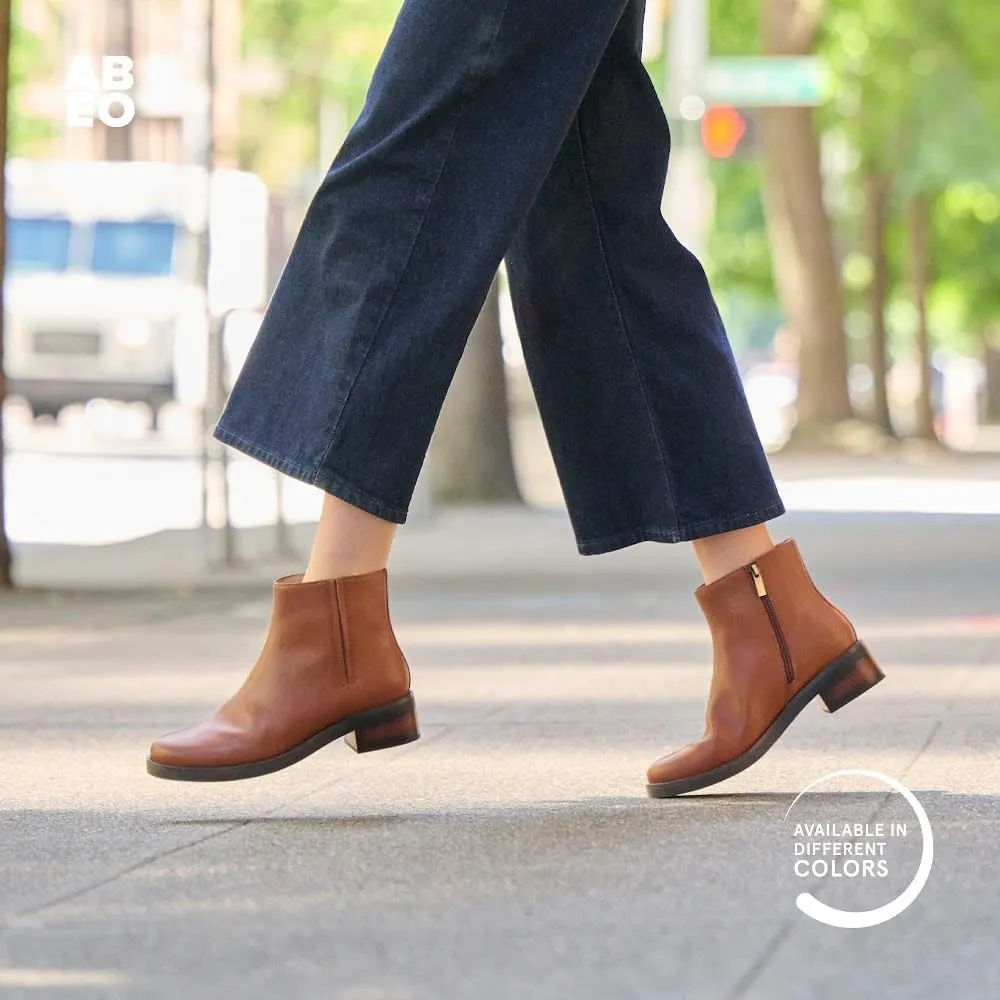 ABEO Traverse Ankle Booties for Women | Fall Boots for Women | Water Resistant Leather | Built-In Orthotic Insole