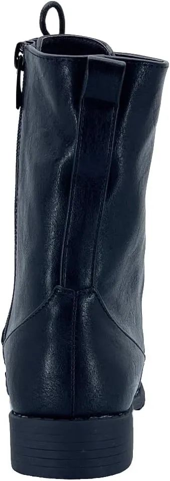 ABSOLEX Girl's Toddle/Little Kid/Big Kid Lace up Round Toe Low Heel Combat Boots