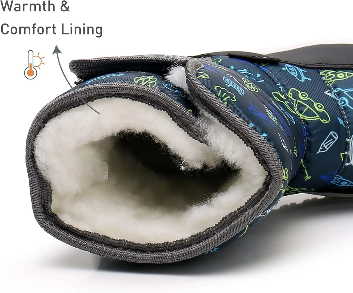 Ahannie Kids Toddler Snow Boots Boys Girls Winter Boots Insulated Warm Outdoor Shoes(Toddler/Little Kid)