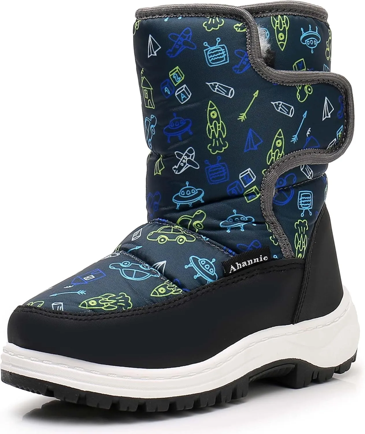 Ahannie Kids Toddler Snow Boots Boys Girls Winter Boots Insulated Warm Outdoor Shoes(Toddler/Little Kid)
