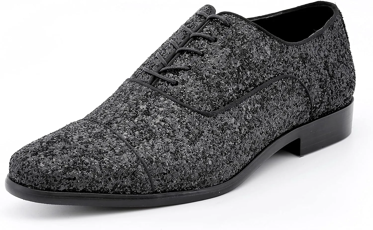 Amali Barnes Mens Dress Shoes Sparkly Glitter Encrusted Tuxedo Slip on Loafers for Men - The Original Smoking Men Dress Shoes Runs Large - GO 1/2 Size Down