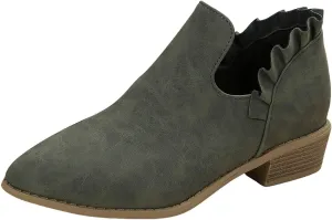 AMDBEL Winter Boots for Women 2024 Ankle Booties Low Heel Short Boots V Cut Chelsea Boots Pointd Toe Fall Winter Dressy Shoes