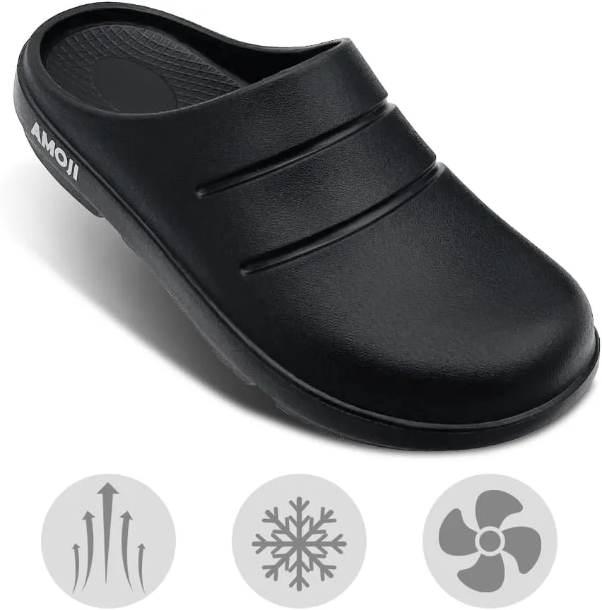 Amoji Unisex Arch Support Recovery Slide Sandals Orthopedic Clogs Athletic Shower Slipper XLS1556