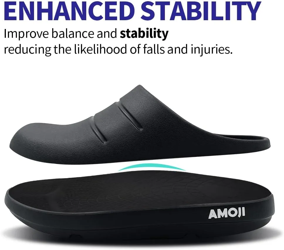Amoji Unisex Arch Support Recovery Slide Sandals Orthopedic Clogs Athletic Shower Slipper XLS1556