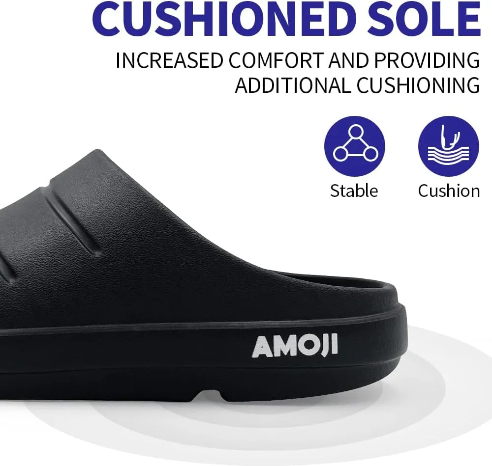 Amoji Unisex Arch Support Recovery Slide Sandals Orthopedic Clogs Athletic Shower Slipper XLS1556