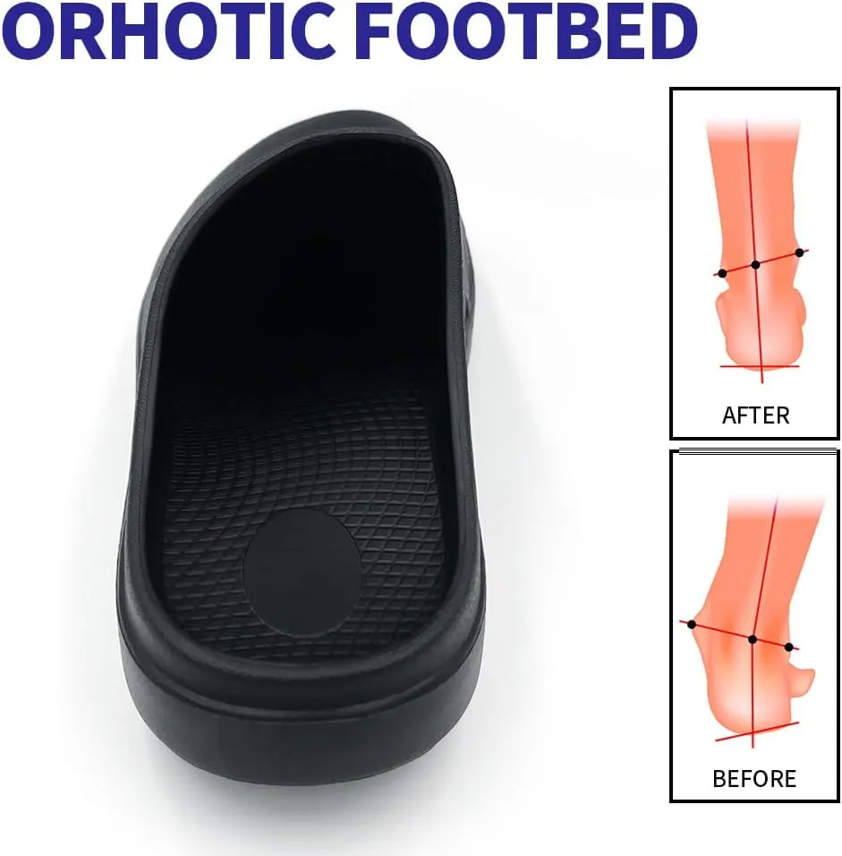 Amoji Unisex Arch Support Recovery Slide Sandals Orthopedic Clogs Athletic Shower Slipper XLS1556