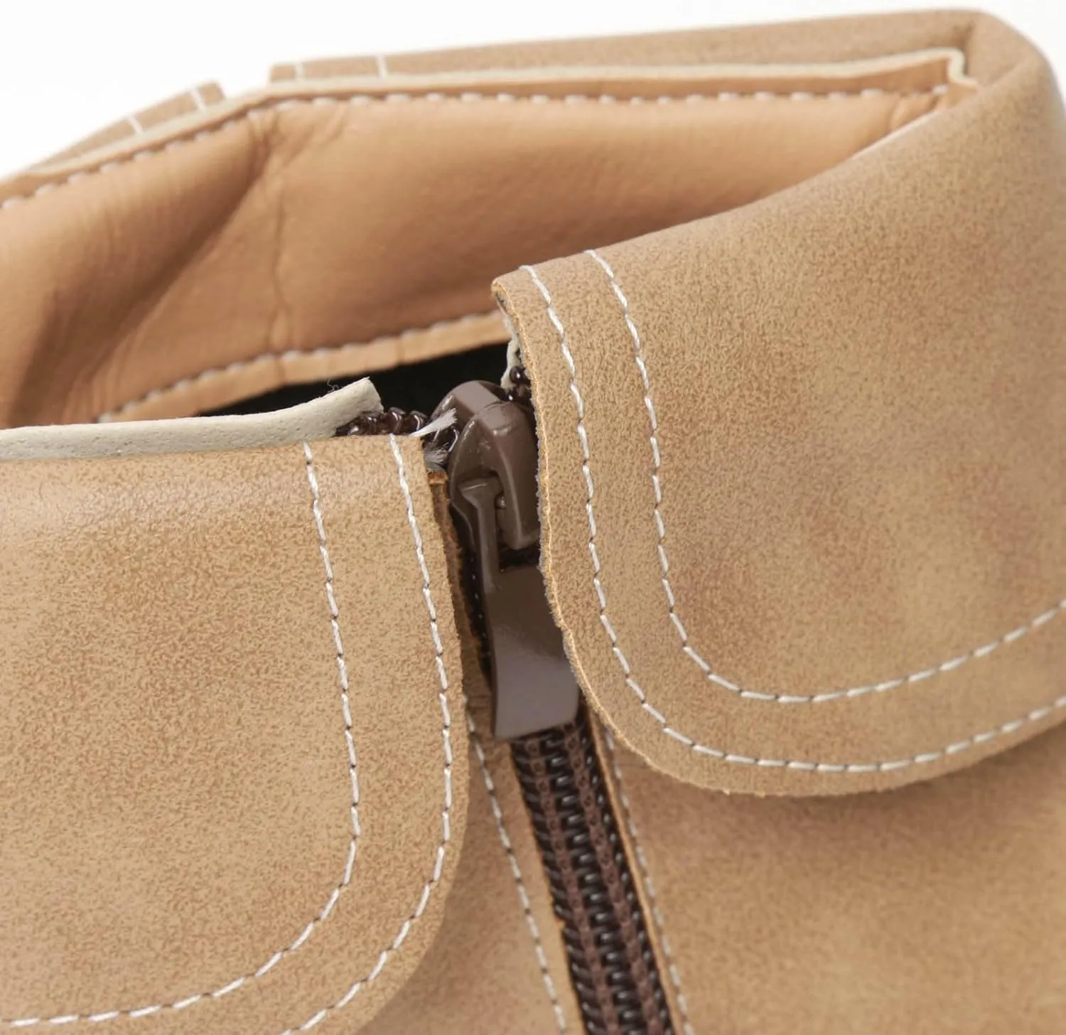 Ankle Boots for Women Low Heel Women's Round Toe Casual Fashion Flat Boots Women's Leather Boots Side Zipper Boots