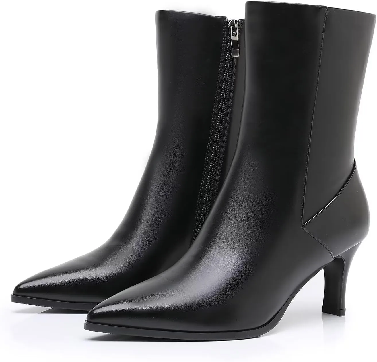 Ankle Boots for Women Pointd Toe Leather Stiletto Heel Booties Shoes