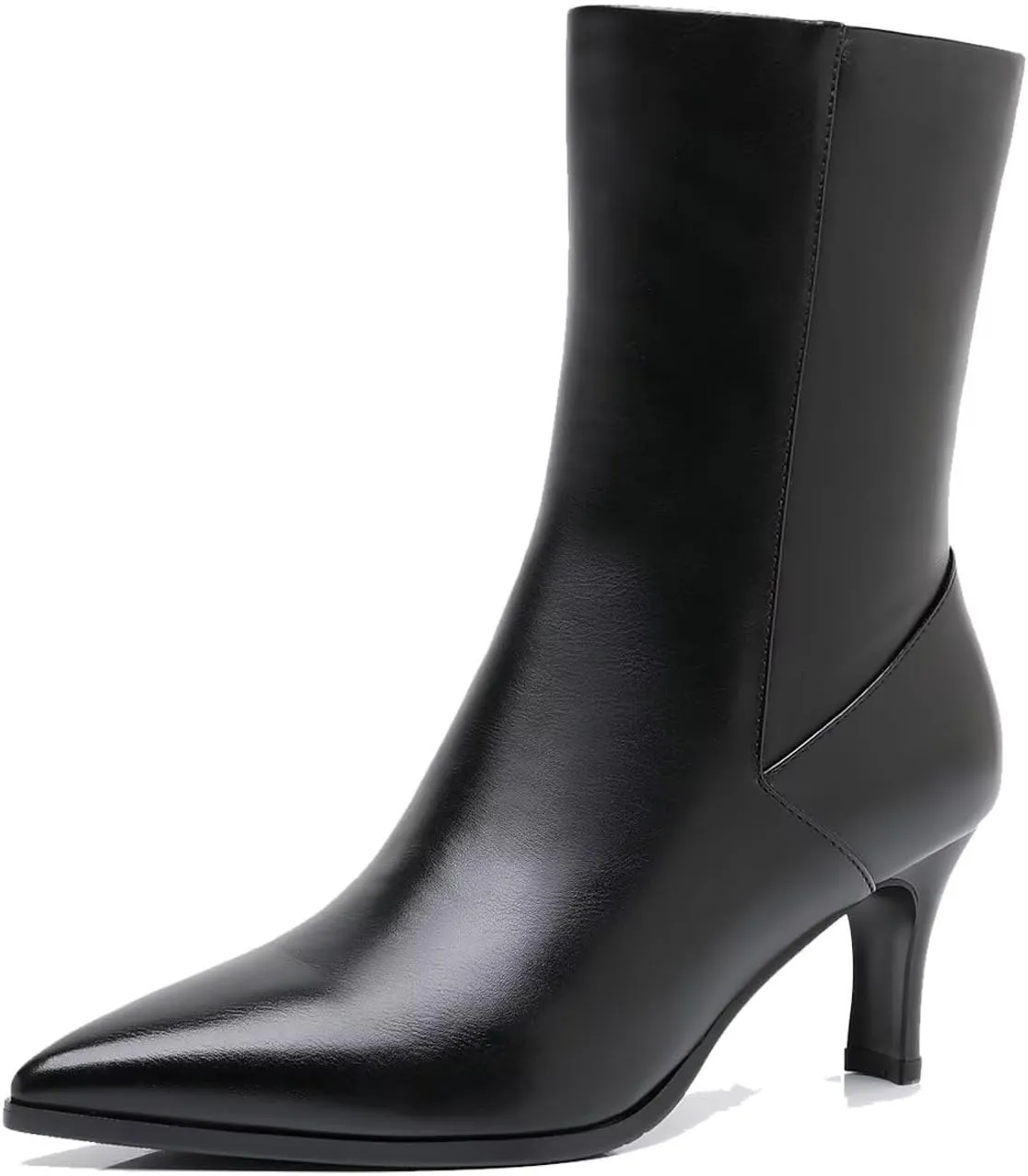 Ankle Boots for Women Pointd Toe Leather Stiletto Heel Booties Shoes