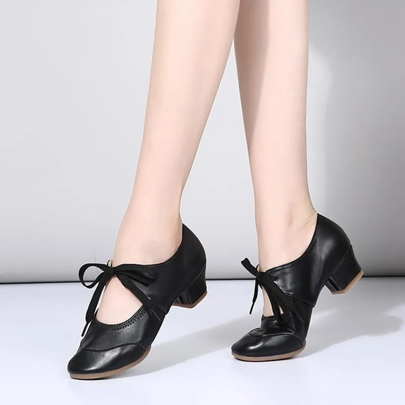 AOQUNFS Women‘s Dance Sneakers Ballroom Lace-up Modern Salsa Latin Jazz Practice Dance Shoes,YMJ-215