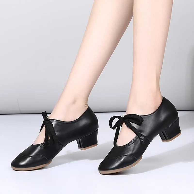 AOQUNFS Women‘s Dance Sneakers Ballroom Lace-up Modern Salsa Latin Jazz Practice Dance Shoes,YMJ-215