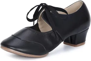 AOQUNFS Women‘s Dance Sneakers Ballroom Lace-up Modern Salsa Latin Jazz Practice Dance Shoes,YMJ-215