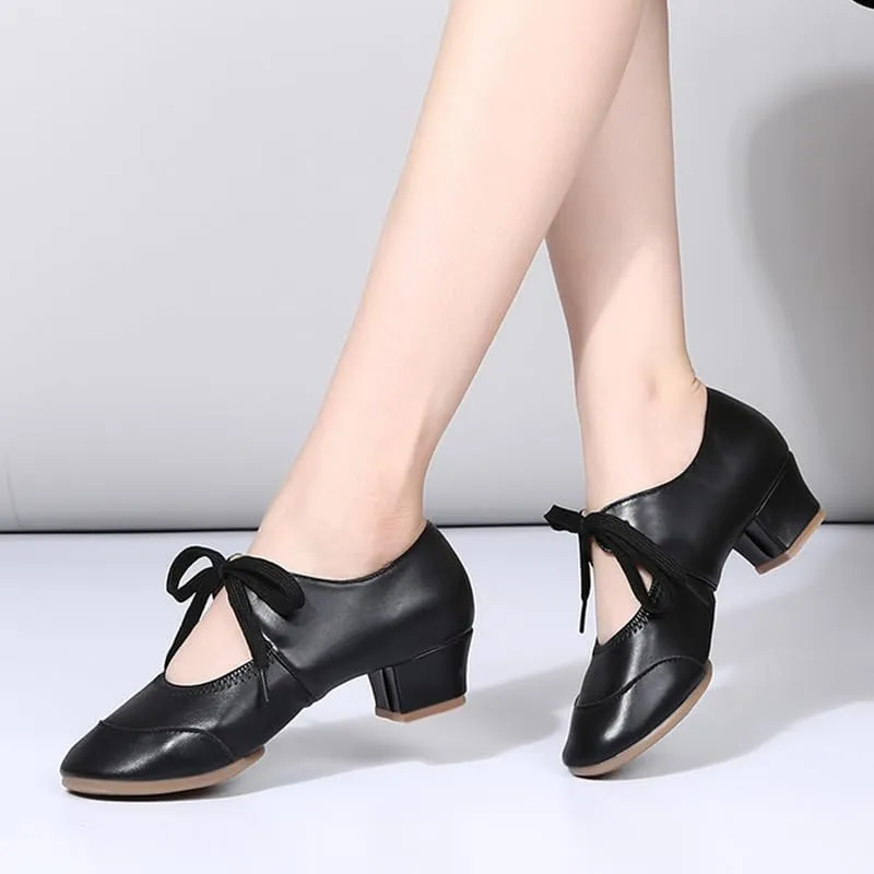 AOQUNFS Women‘s Dance Sneakers Ballroom Lace-up Modern Salsa Latin Jazz Practice Dance Shoes,YMJ-215