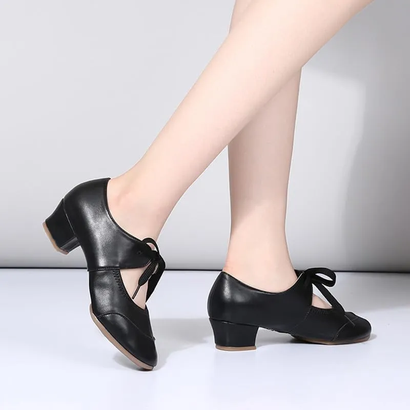 AOQUNFS Women‘s Dance Sneakers Ballroom Lace-up Modern Salsa Latin Jazz Practice Dance Shoes,YMJ-215