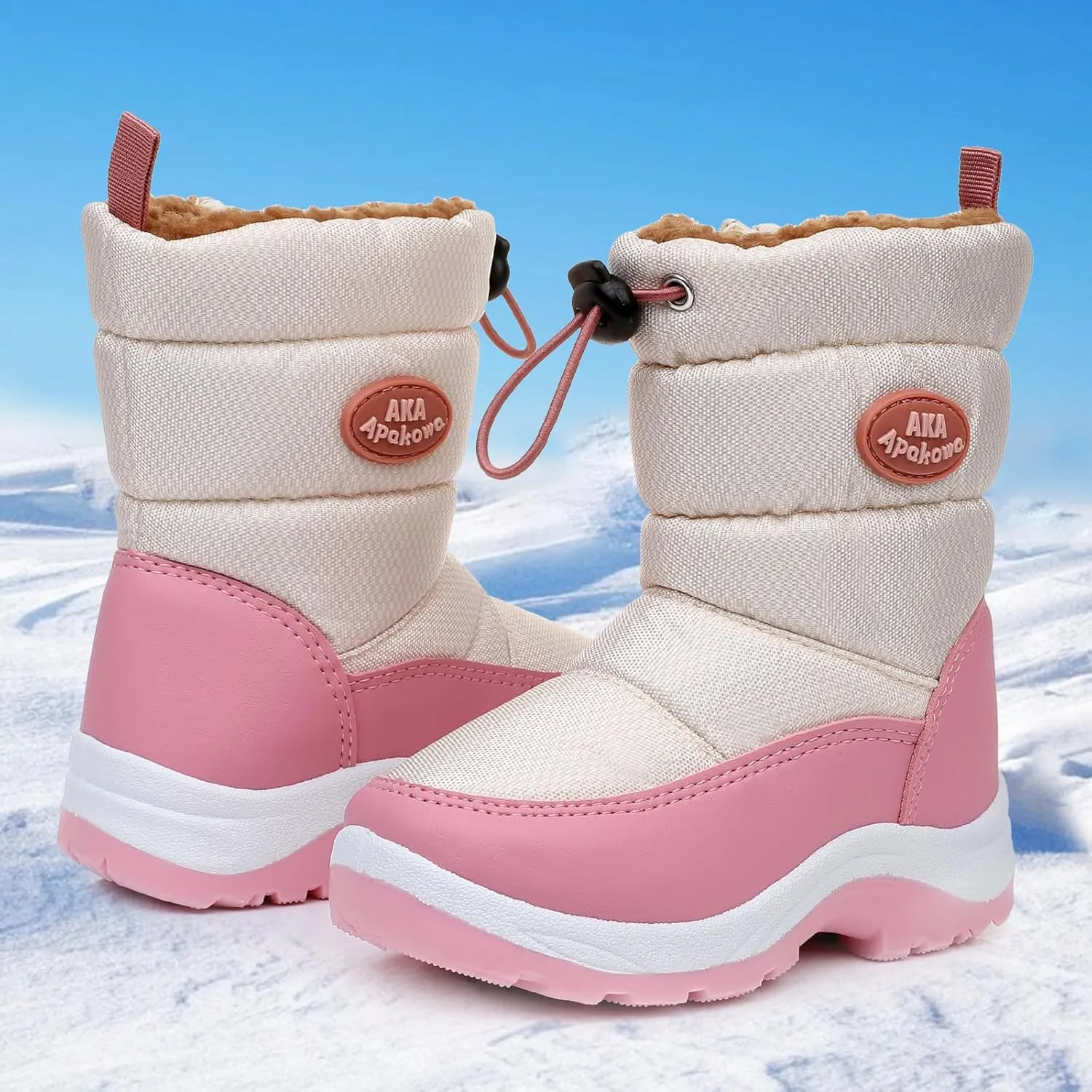 Apakowa Kid's Boys Girls Winter Snow Boots (Toddler/Little Kid)