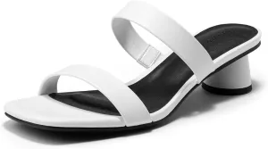Arromic Womens Sandals Square Open Toe Low Heel Sandals Two Strap Heeled Sandals for Women Slip on Heels Comfort Summer Dress Shoes