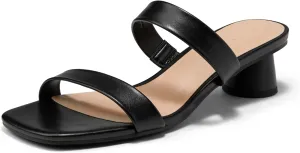 Arromic Womens Sandals Square Open Toe Low Heel Sandals Two Strap Heeled Sandals for Women Slip on Heels Comfort Summer Dress Shoes