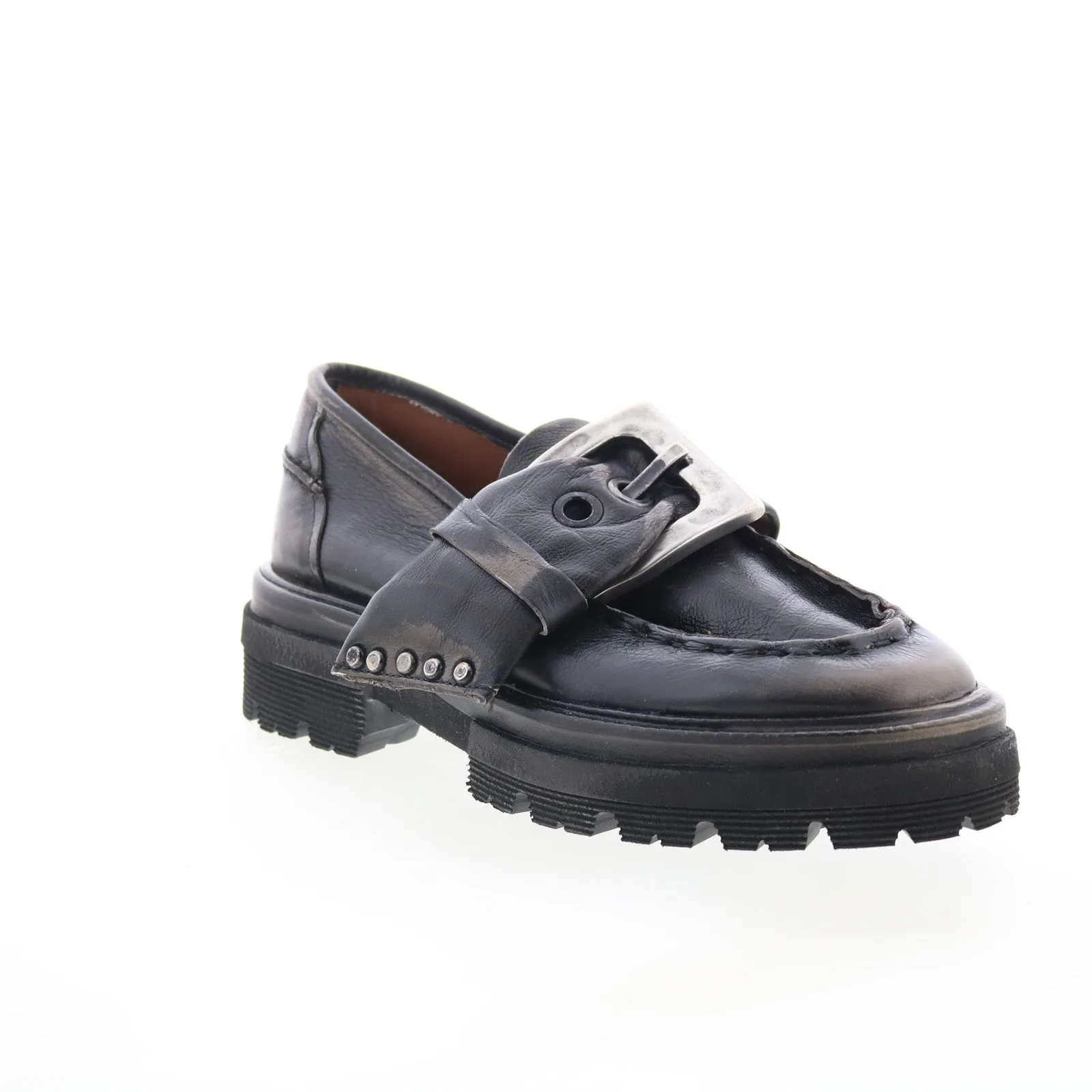 A.S. 98 Heddy Womens Black Leather Slip On Loafers & Slip Ons Casual Shoes