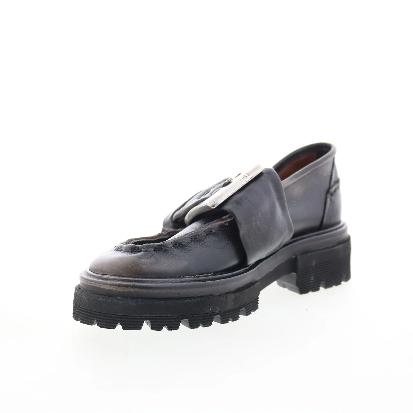 A.S. 98 Heddy Womens Black Leather Slip On Loafers & Slip Ons Casual Shoes