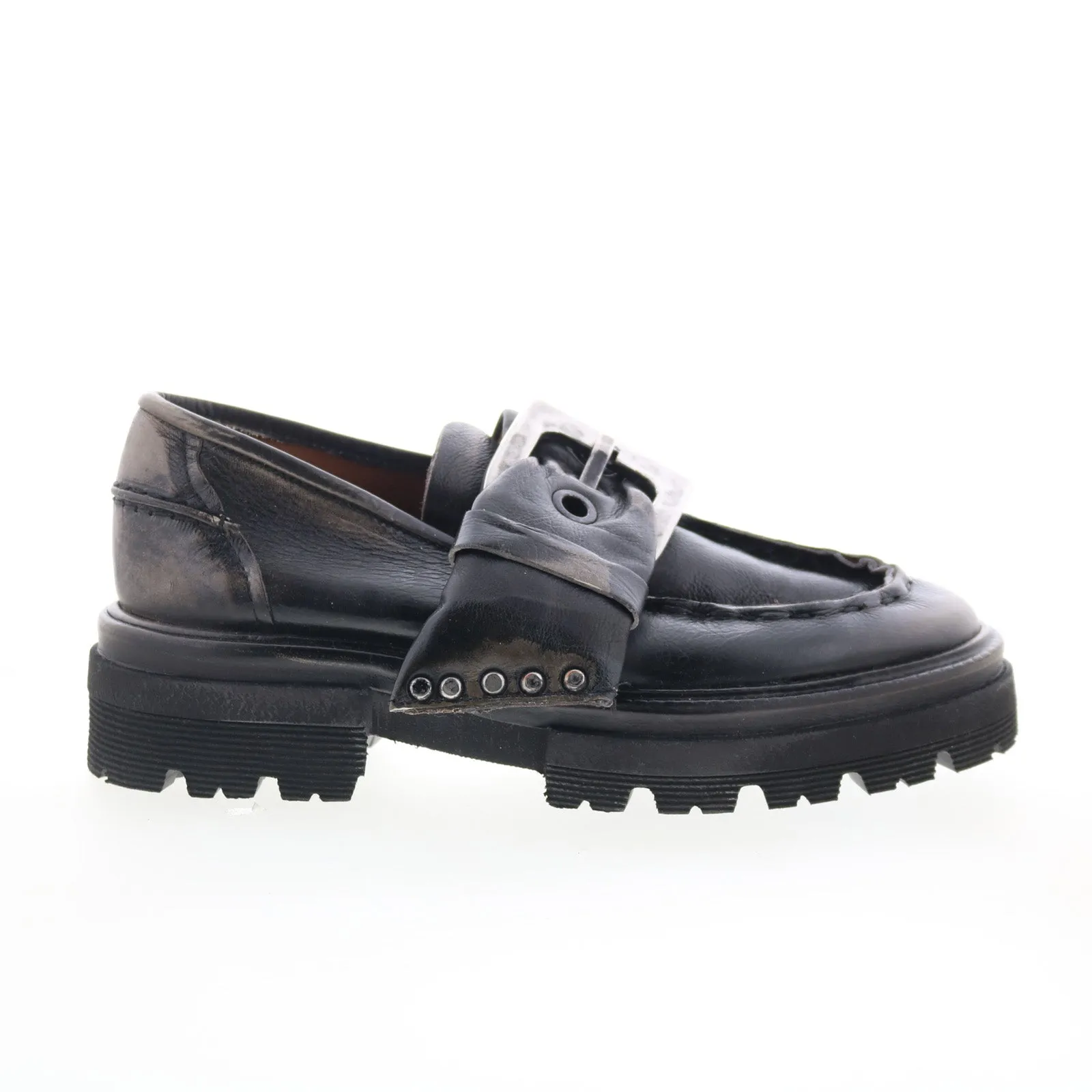 A.S. 98 Heddy Womens Black Leather Slip On Loafers & Slip Ons Casual Shoes