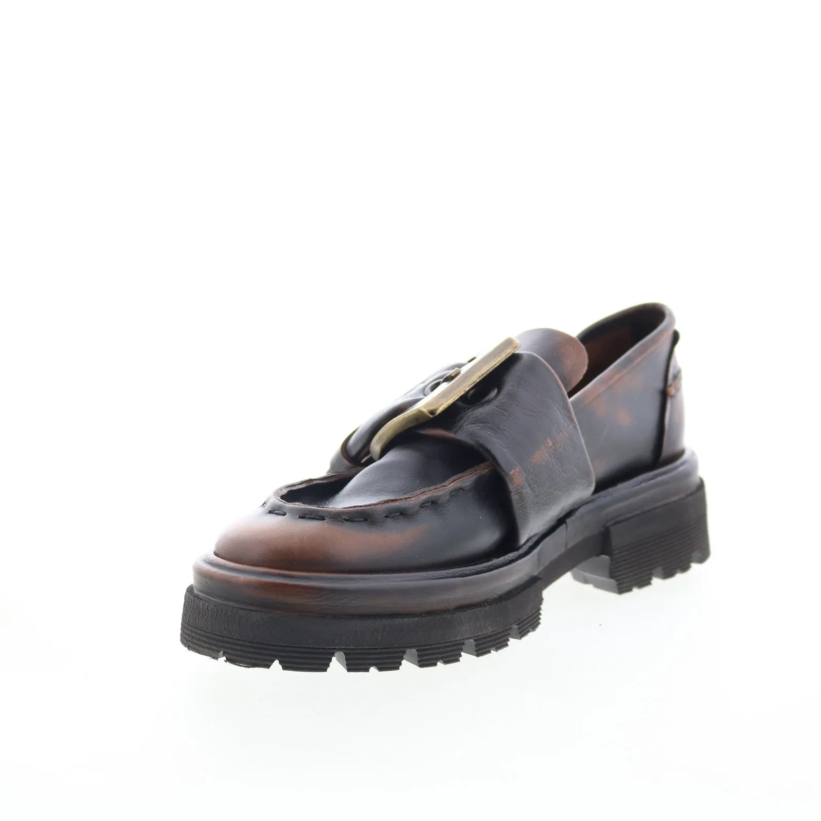 A.S. 98 Heddy Womens Brown Leather Slip On Loafers & Slip Ons Casual Shoes
