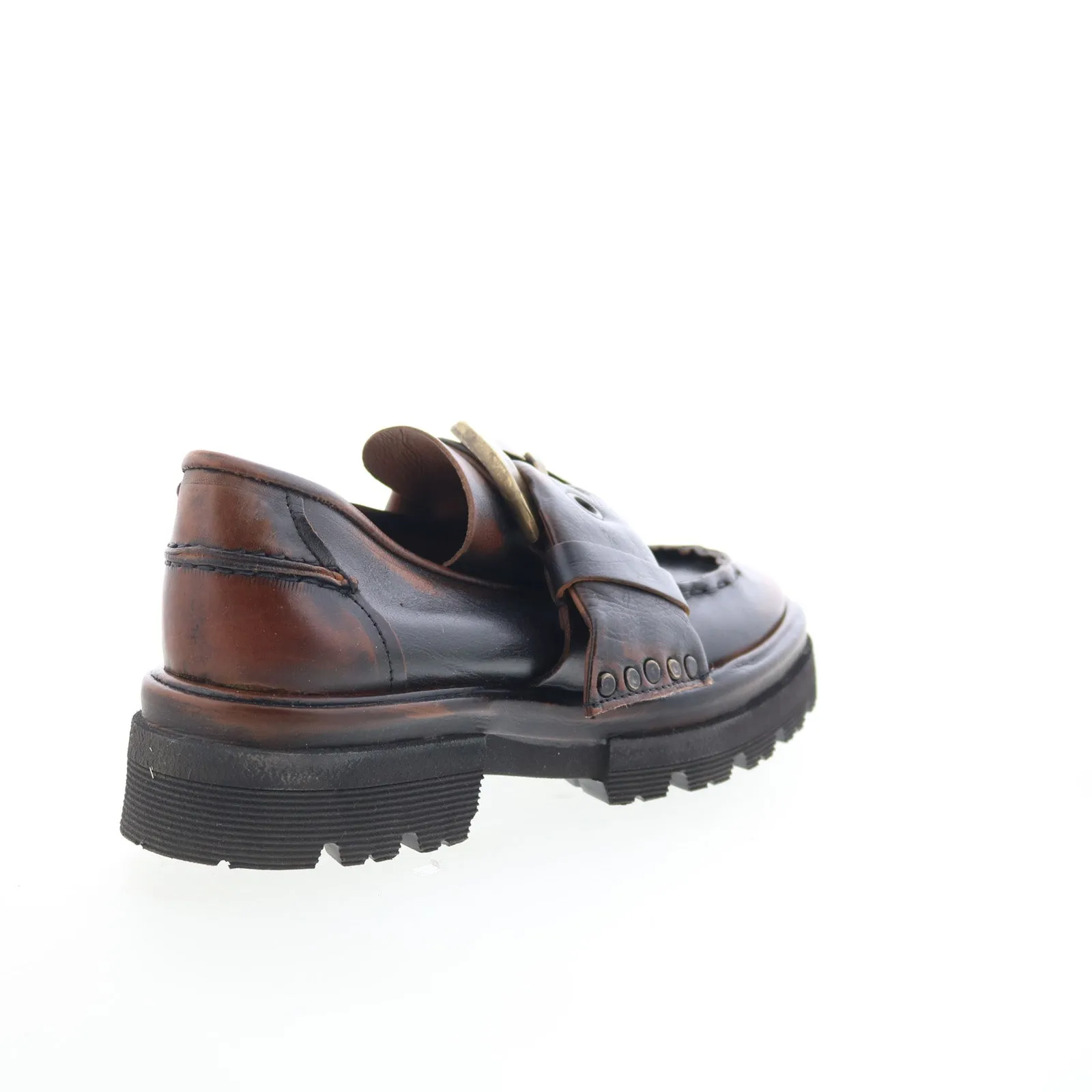A.S. 98 Heddy Womens Brown Leather Slip On Loafers & Slip Ons Casual Shoes