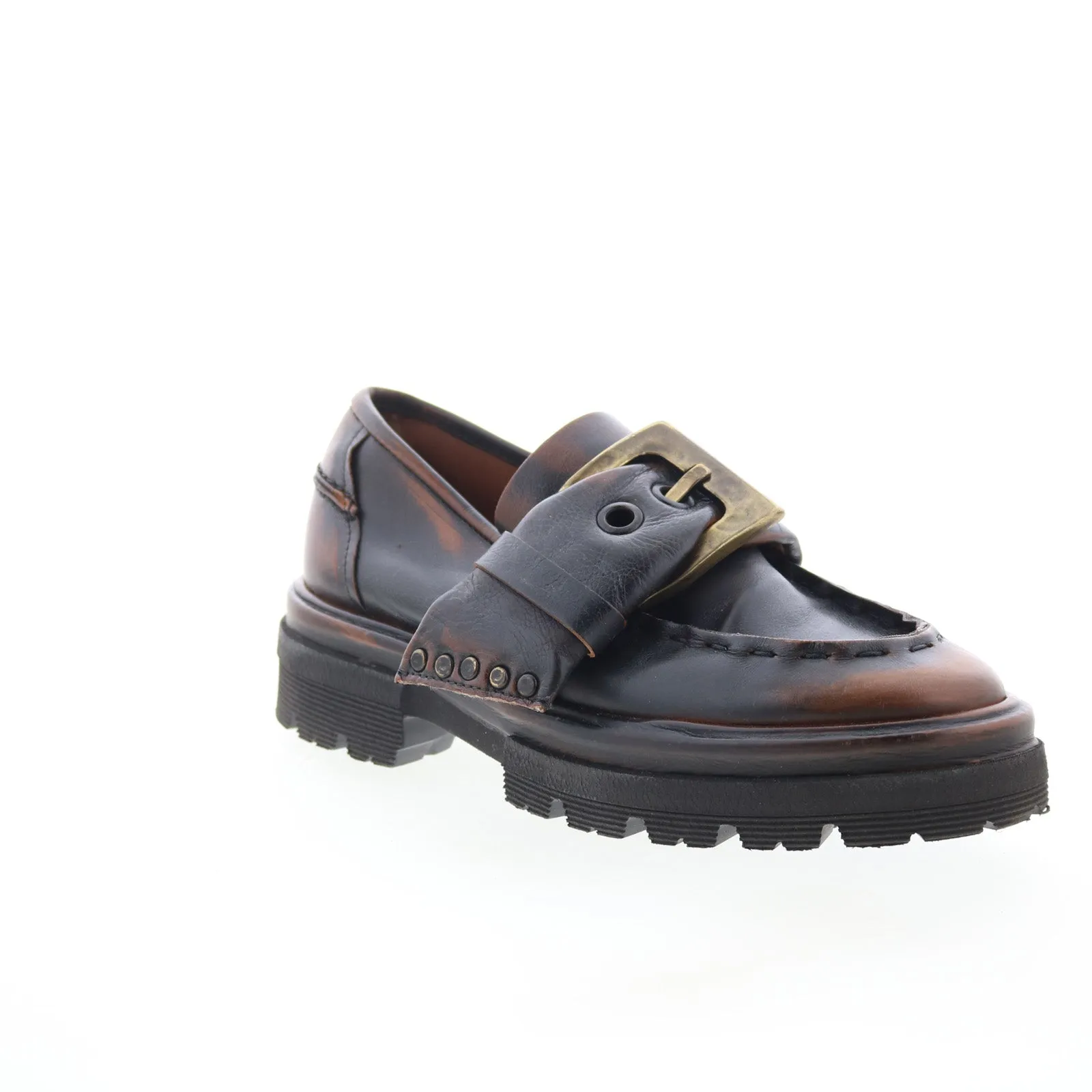 A.S. 98 Heddy Womens Brown Leather Slip On Loafers & Slip Ons Casual Shoes