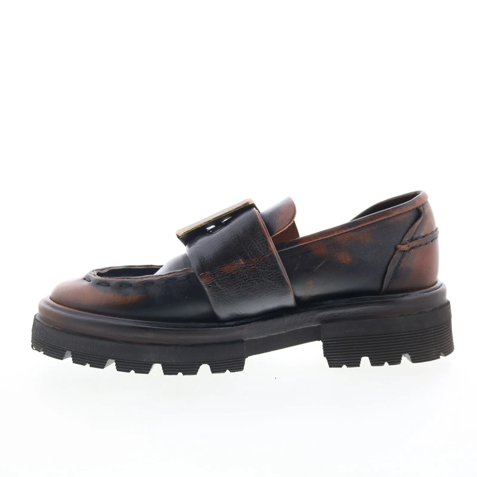 A.S. 98 Heddy Womens Brown Leather Slip On Loafers & Slip Ons Casual Shoes