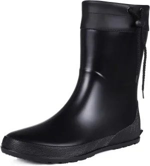 Asgard Women's Mid Calf Rain Boots Collar Gardening Boots Ultra Lightweight Portable Garden Shoes