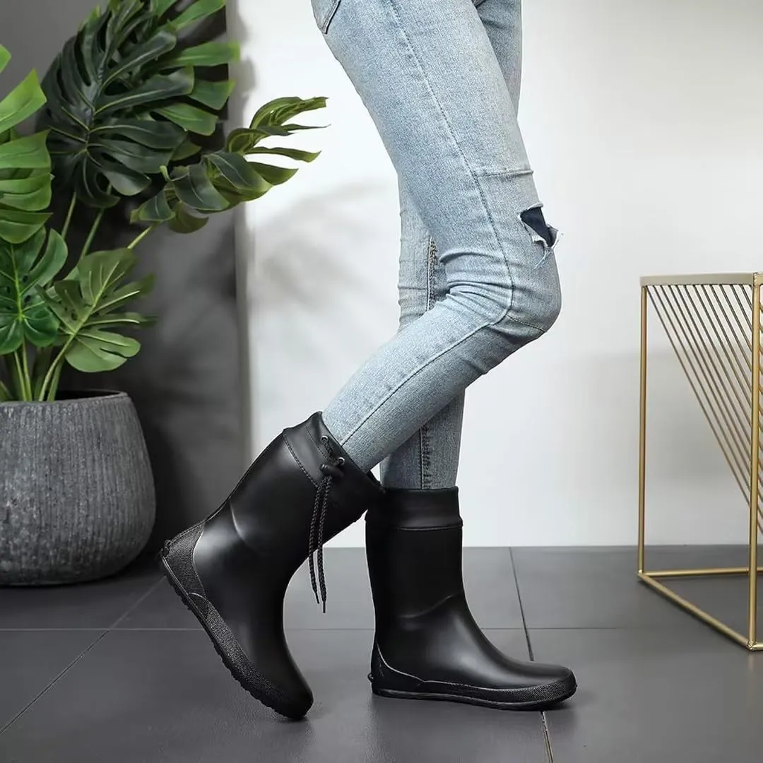 Asgard Women's Mid Calf Rain Boots Collar Gardening Boots Ultra Lightweight Portable Garden Shoes