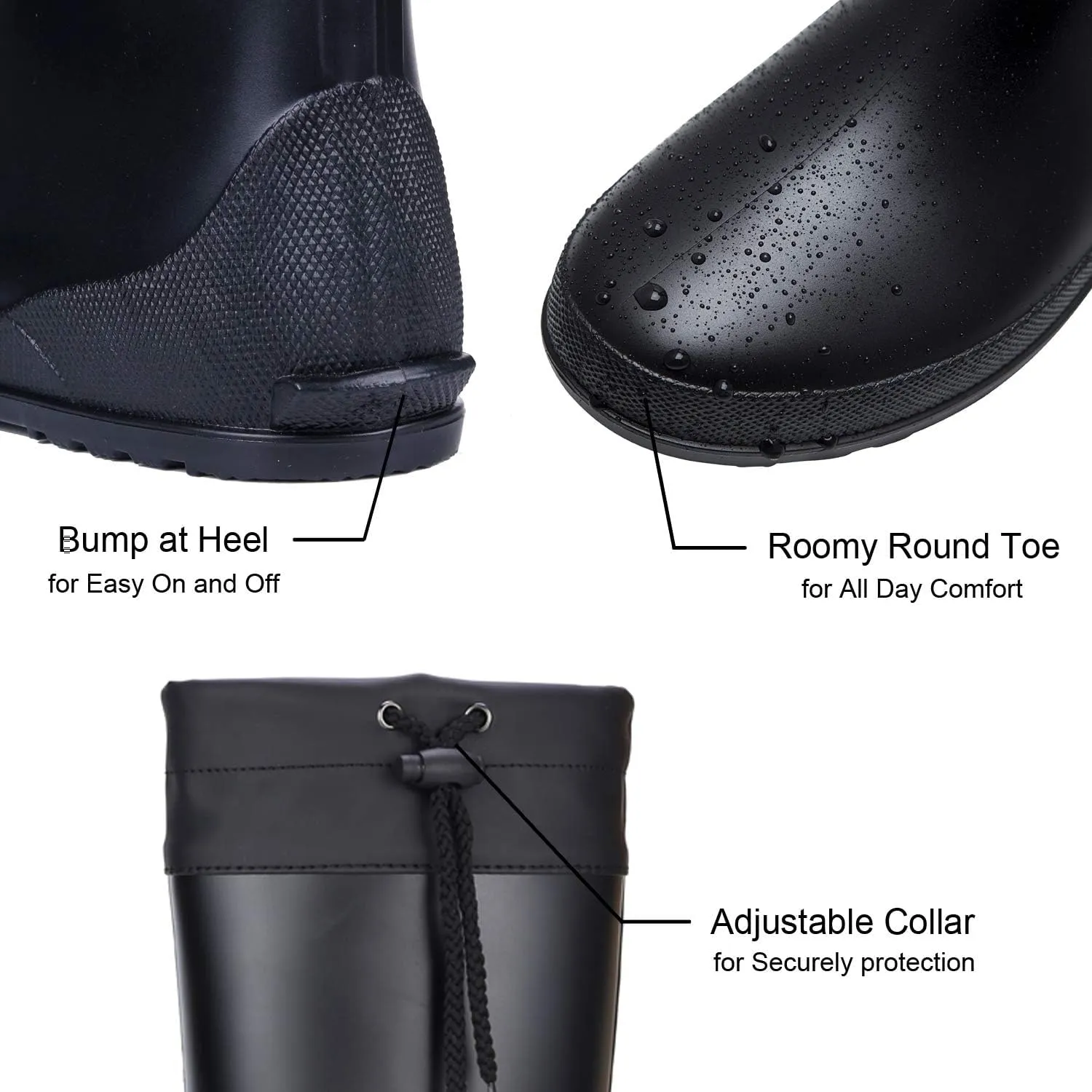 Asgard Women's Mid Calf Rain Boots Collar Gardening Boots Ultra Lightweight Portable Garden Shoes