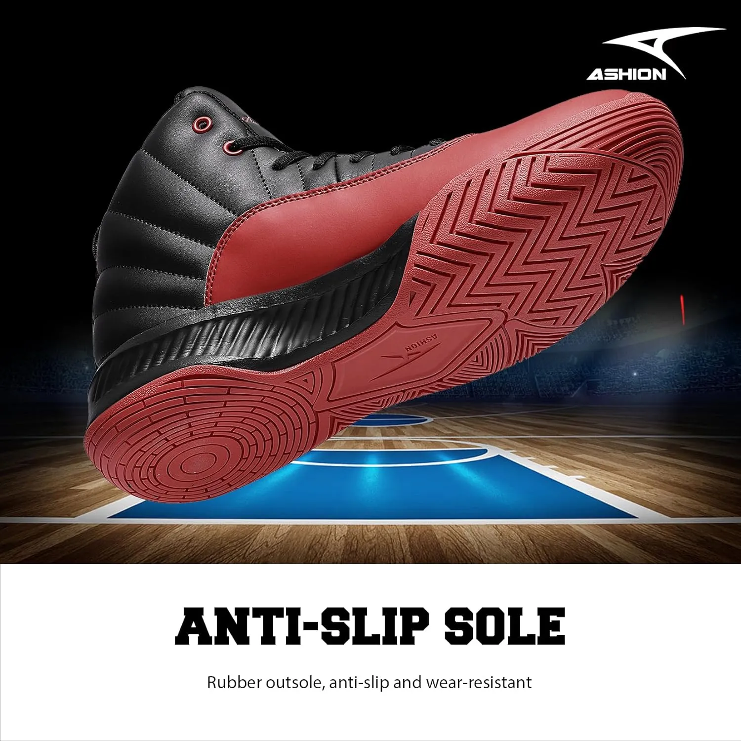 ASHION Unisex Kids Basketball Shoes Boys Air High Top Sneakers Girls Breathable Non-Slip Athletic Shoes Little Kid/Big Kid