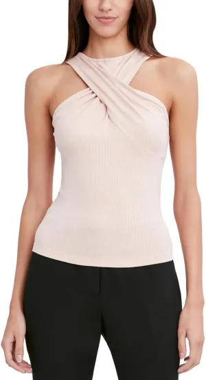 BCBGMAXAZRIA Women's Fitted Bodycon Twist Knot Tank Top