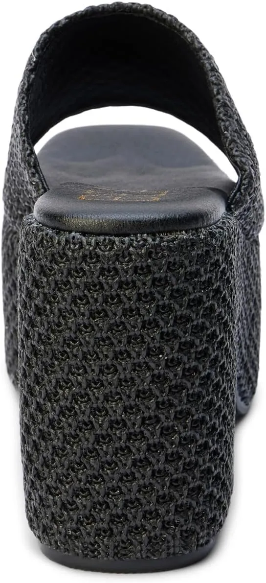 BEACH by Matisse Womens Como Block Platform Casual Sandals Casual High Heel 3" & Up - Black