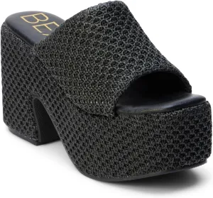 BEACH by Matisse Womens Como Block Platform Casual Sandals Casual High Heel 3" & Up - Black