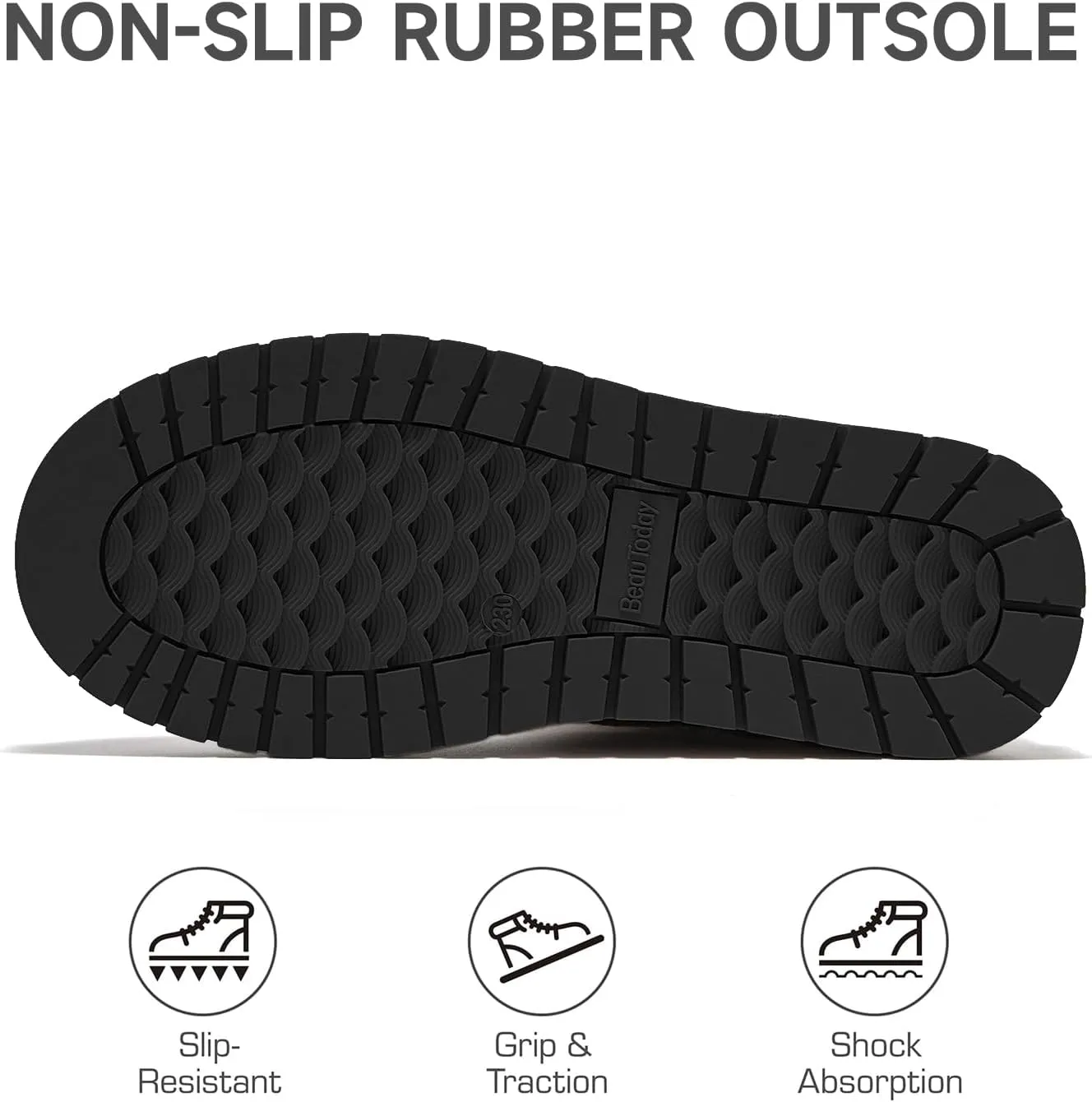 BEAU TODAY Snow Boots for Women Genuine Sheepskin Shearling Winter Non-Slip Ankle Booties Warm Fur Iining Platform Comfortable Round Toe Boots Pull-on Walking Shoes Outdoors