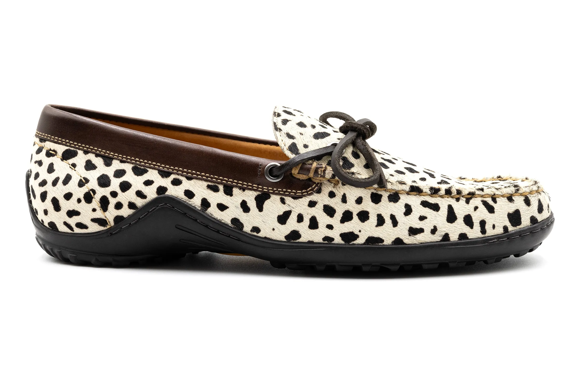 Bill "Hair On" Leather Bow Tie Loafers - Cheetah