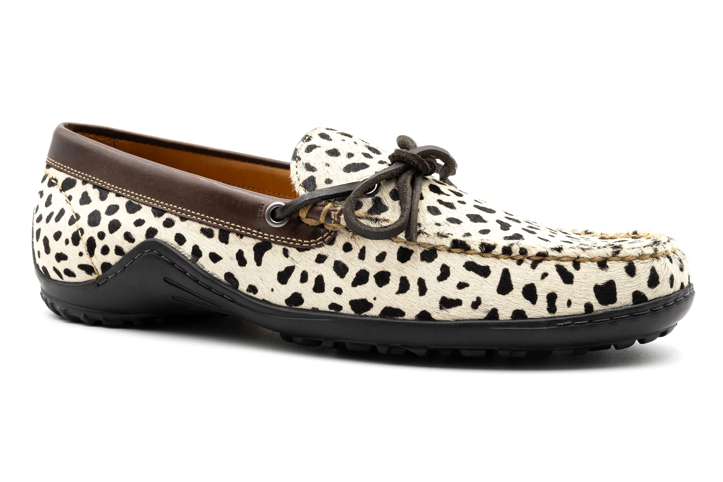 Bill "Hair On" Leather Bow Tie Loafers - Cheetah