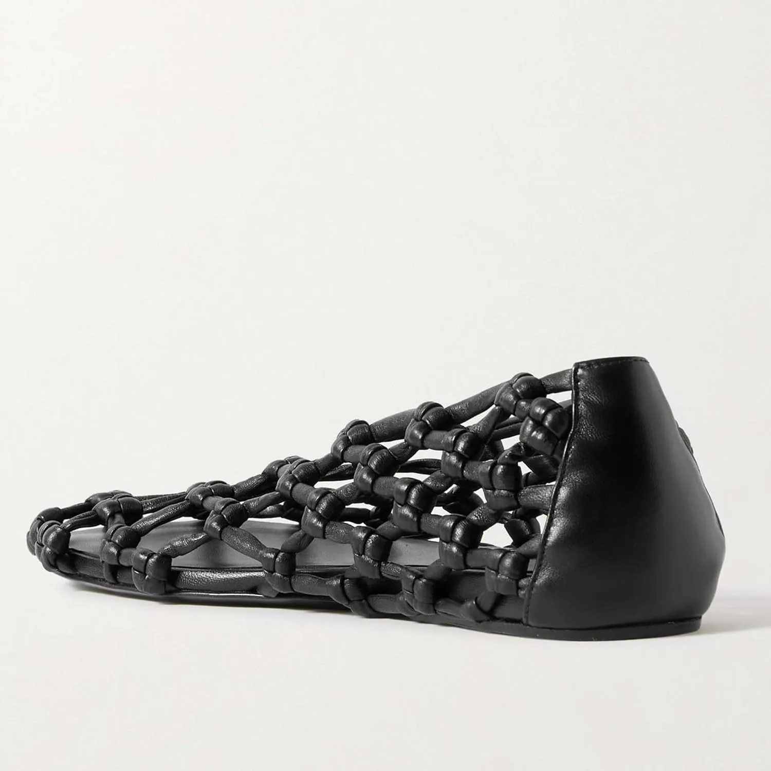 Black Jelly Mesh Ballet Flats for Women Woven Hollow Beach Ballerina Flats Comfortable Casual Slip on Mary Jane Flats