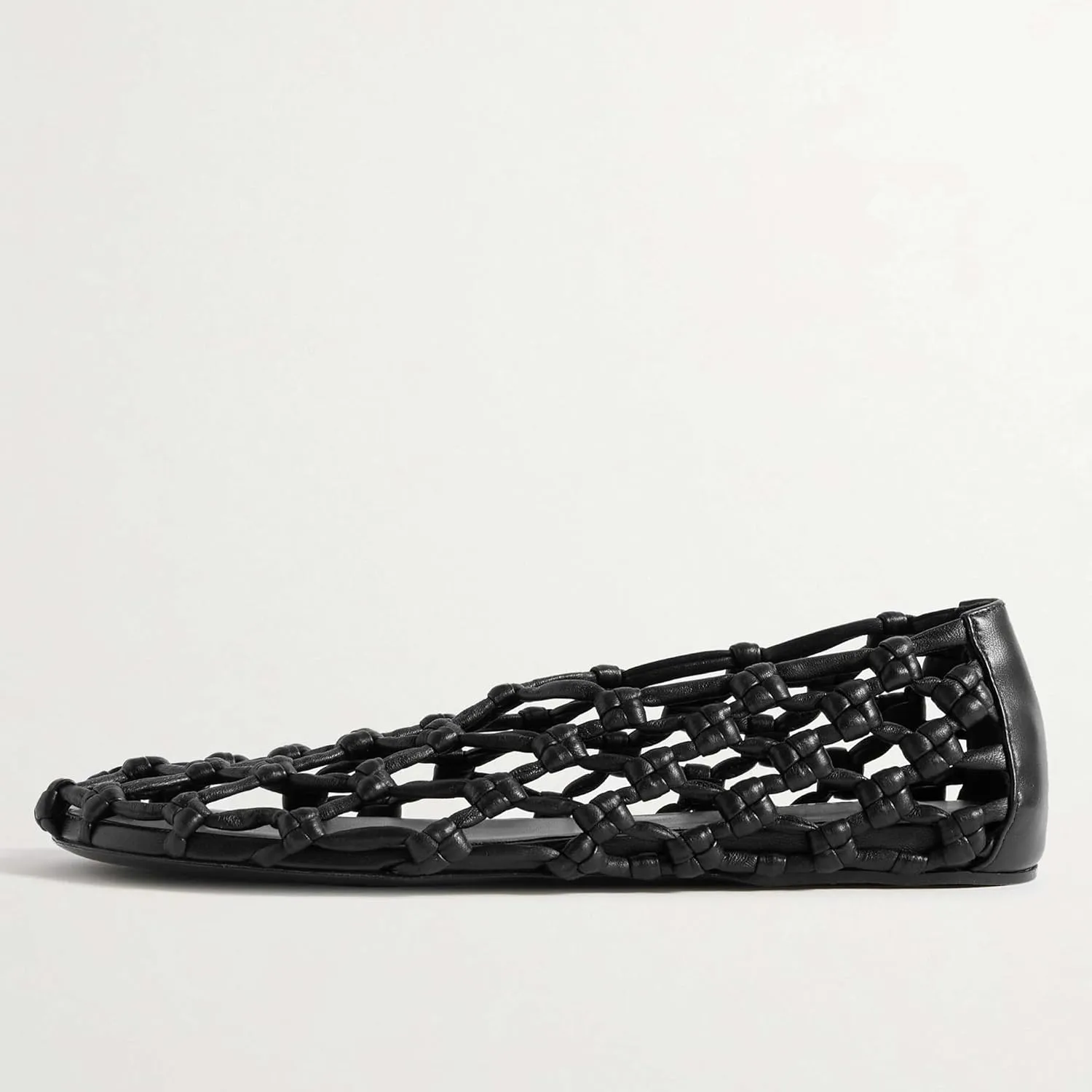 Black Jelly Mesh Ballet Flats for Women Woven Hollow Beach Ballerina Flats Comfortable Casual Slip on Mary Jane Flats