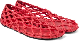 Black Mesh Ballet Flats for Women Woven Hollow Beach Ballerina Flats Comfortable Casual Slip on Mary Jane Flats