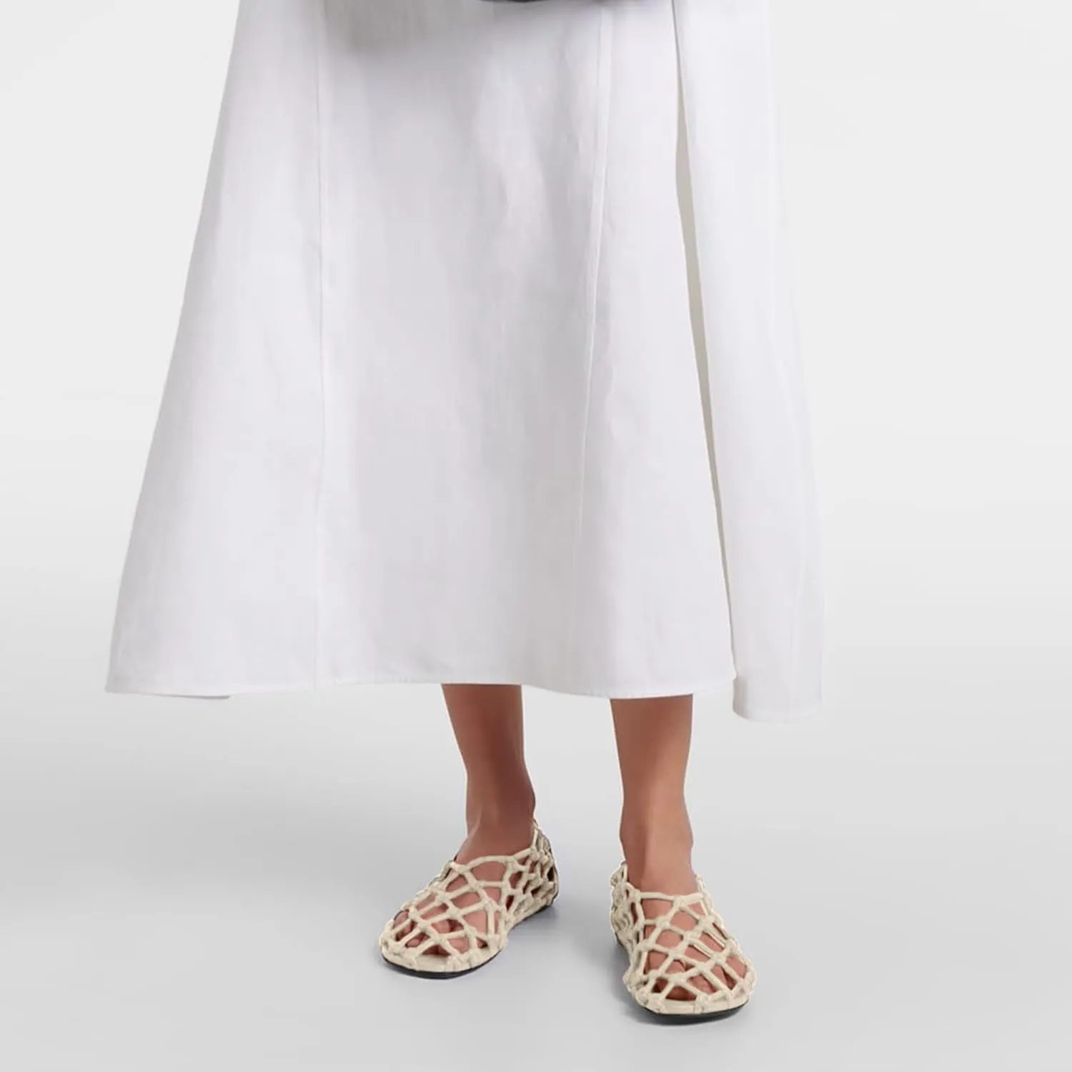 Black Mesh Ballet Flats for Women Woven Hollow Beach Ballerina Flats Comfortable Casual Slip on Mary Jane Flats