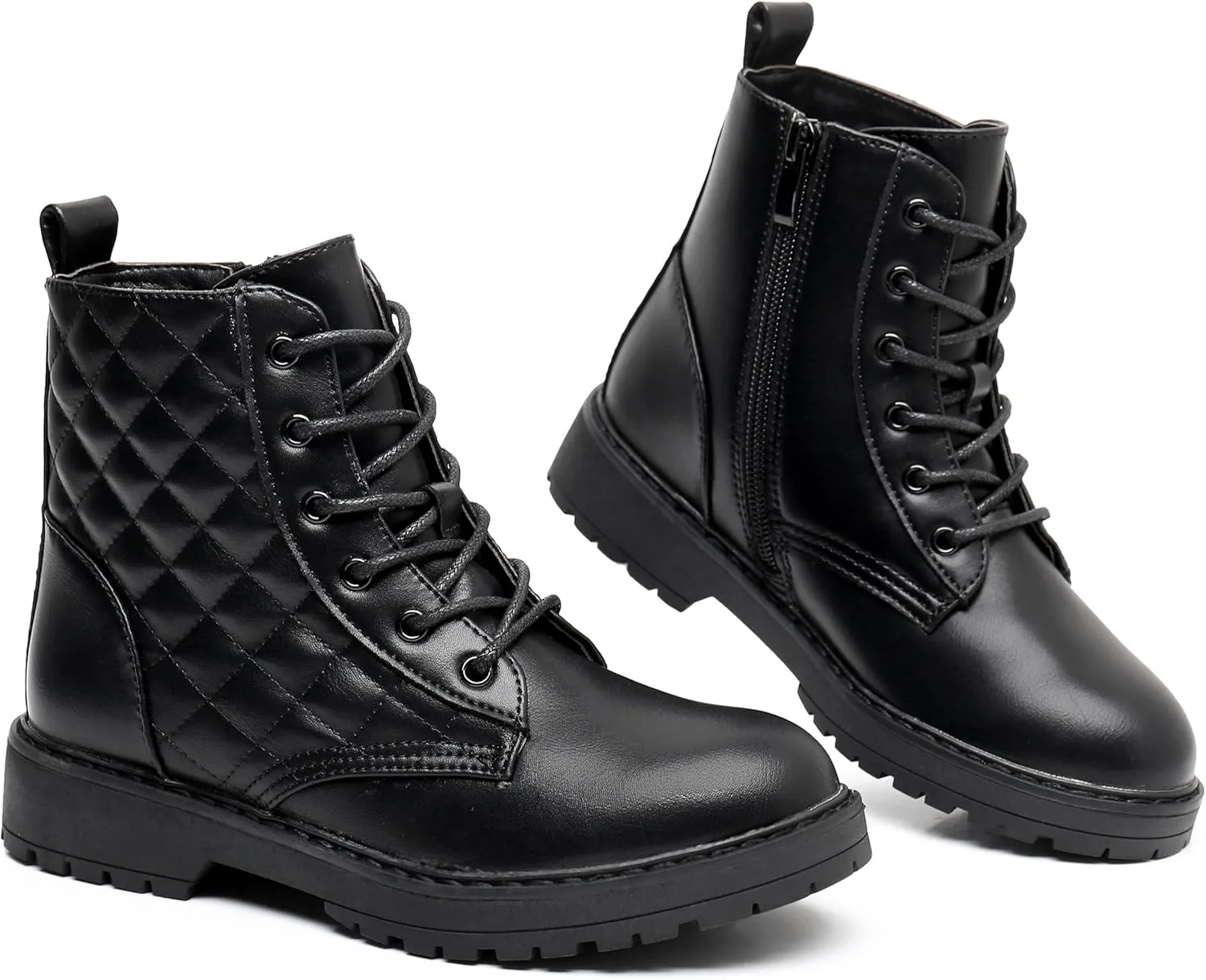 Blikcon Kids Girls Combat Ankle Boots Lace up Inner Zipper Fashion Booties (Little Kid/Big Kid)…