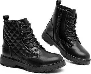 Blikcon Kids Girls Combat Ankle Boots Lace up Inner Zipper Fashion Booties (Little Kid/Big Kid)…