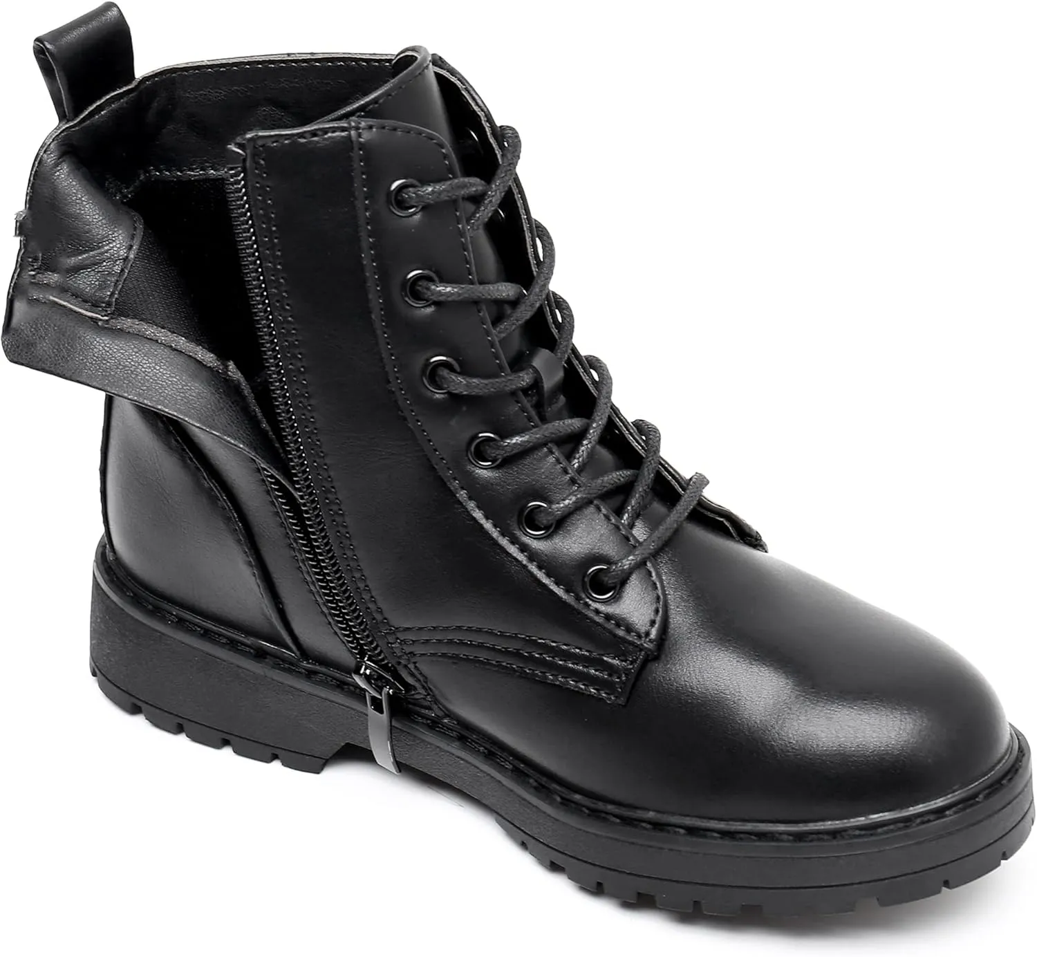 Blikcon Kids Girls Combat Ankle Boots Lace up Inner Zipper Fashion Booties (Little Kid/Big Kid)…