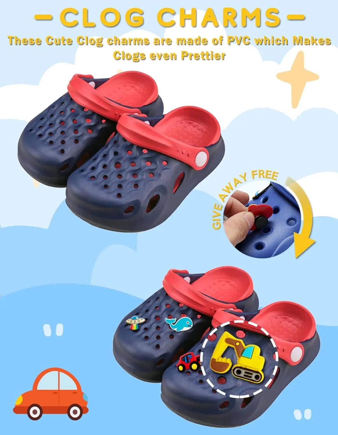 Boys Girls Toddler Clogs Little Kids Slip on Slides Sandals Truck Car Bunny Summer Water Shoes Garden Beach Pool Outdoor Bathing Shower Slippers